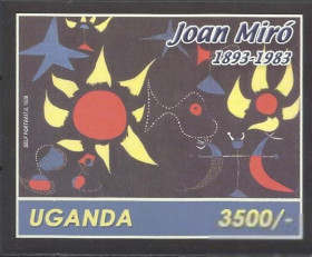 Уганда Уганда ^/--/^ Уганда 2003 живопись Жоан Миро бл. ^_^^^ Уганда 2003 живопис Жоан Міро бл. - фото фото фото
