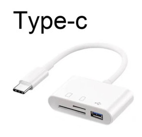 Адаптери Адаптеры ^/--/^ Картридер Type-C для флешок, карт пам&amp;#039;яті Адаптер USB C Білий ^_^^^ Картридер Type-C для флешек, карт памяти Адаптер USB C Белый - фото фото фото