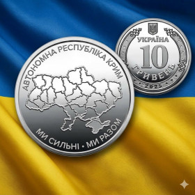 Інше Другое ^/--/^ Пам&amp;apos;ятна монета 10 гривень: Ми сильні. Ми разом. Автономна Республіка Крим    (з ролла) ^_^^^ Памятная монета 10 гривен: Мы сильны. Мы вместе. Автономная Республика Крым (с ролла) - фото фото фото