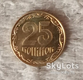 Обігові Обиходные ^/--/^ Украина 2008 25 копеек KM-2.1 /--/ b ^_^^^ Україна 2008 25 копійок - фото фото фото