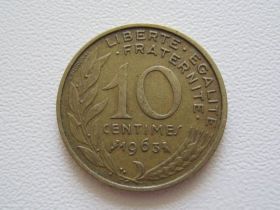 Франція Франция ^/--/^ Франция 10 сантимов 1963 года #9468 ^_^^^ Франція 10 сантимів 1963 року #9468 - фото фото фото