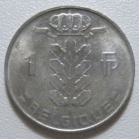 Бельгія Бельгия ^/--/^ Бельгія 1 франк 1977 року Belgique 42695 ^_^^^ Бельгия 1 франк 1977 года Belgique 42695 - фото фото фото