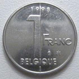 Бельгія Бельгия ^/--/^ Бельгія 1 франк 1998 року Belgique 42828 ^_^^^ Бельгия 1 франк 1998 года Belgique 42828 - фото фото фото