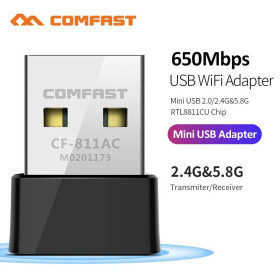 Wi-Fi адаптери Wi-Fi адаптеры ^/--/^ Wi-Fi адаптер Comfast CF-811 /--/ AC двухдиапазонный 2.4 / 5.8 Ghz 650 /--/ Mbps ^_^^^ Wi-Fi адаптер Comfast CF-811 /--/ AC дводіапазонний 2.4 / 5.8 Ghz 650 /--/ Mbps - фото фото фото