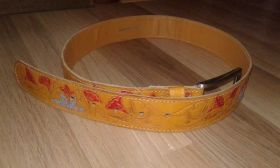 Ремені Ремни ^/--/^ Ремень кожаный ,коричневый с узором,85 см ^_^^^ Ремінь шкіряний, коричневий з візерунком,85 см - фото фото фото
