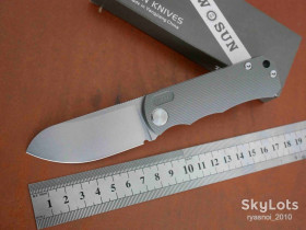 Ножі, мультітули Ножи, мультитулы ^/--/^ TwoSun TS /--/ 349-Titanium, D /--/ 2 Stonewash, Night Morning Design, Tactical, Flipper, KVT Ceramic подшипник, EDC, Frame Lock - фото фото фото