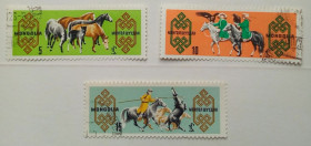 Монголія Монголия ^/--/^ Монголия 1965 Лошади  (3 марки), гашеные ^_^^^ Монголія 1965 Лошаді (3 марки), гашені - фото фото фото