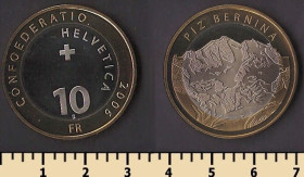 Швейцарія Швейцария ^/--/^ Швейцария 10 франков 2006 ^_^^^ Швейцарія 10 франків 2006 - фото фото фото