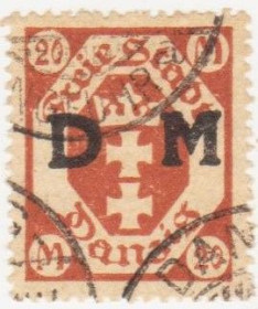 Веймарська республіка Веймарская республика ^/--/^ Германия     (Данциг) 1922 г. № 28 гашеная ^_^^^ Німеччина (Данциг) 1922 р. No 28 гашена - фото фото фото