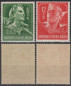 Третій Рейх (-) Третий Рейх (-) ^/--/^ 1944 - Рейх - Трудова Армія Mi.894-95 ** ^_^^^ 1944 - Рейх - Трудовая Армия Mi.894-95 ** - фото фото фото