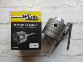 Бури Буры ^/--/^ Коронка для бетону Werk SDS-plus 70 мм 3538609 ^_^^^ Коронка по бетону WERK 70 мм SDS-plus - фото фото фото