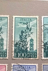 Флора Флора ^/--/^ Италия Флора Транспорт Самолет 1955 ^_^^^ Італія Флора Транспорт Літак 1955 - фото фото фото