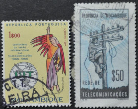 Інше Другое ^/--/^ Мозамбик  ITU UIT Телекоммуникации 1965 1970 ^_^^^ Мозамбік ITU UIT Телекомунікації 1965 - фото фото фото