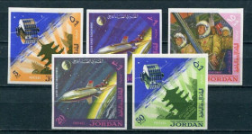 Освоєння космосу Освоение космоса ^/--/^ Иордания  Jordan Space 1965  Mi.541-545 /--/ B Astronauts MNH Cv 20,- ^_^^^ Йорданія Jordan Space 1965 Mi.541-545 /--/ B Astronauts MNH Cv 20,- - фото фото фото