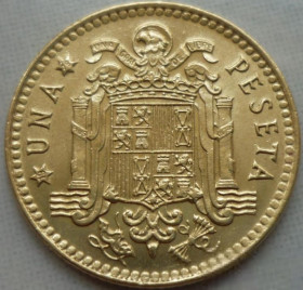 Іспанія Испания ^/--/^ Испания 1 песета 1975 (79) Карлос ^_^^^ Іспанія 1 песета 1975 (79) Карлос - фото фото фото