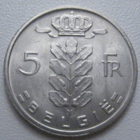 Бельгія Бельгия ^/--/^ Бельгія 5 франків 1965 року Belgie 42844 ^_^^^ Бельгия 5 франков 1965 Belgie 42844 - фото фото фото