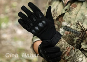 Інше Другое ^/--/^ Рукавиці тактичні повнопалі з кісточками. Колір чорний  (розмір XL)  (1745) ^_^^^ Тактические перчатки с закрытыми пальцами. Чёрные (1745) XL - фото фото фото