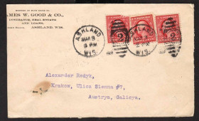 Америка Америка ^/--/^ США   МК  1909 г - в Краков , Галиция = 2 /--/ а скана ^_^^^ США МК 1909 р - до Кракова, Галичина = 2 /--/ а скана - фото фото фото