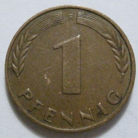 НДР, ФРН ГДР, ФРГ ^/--/^ Німеччина 1 пфеніг 1950 року F 41301 ^_^^^ Германия 1 пфенниг 1950 года F 41301 - фото фото фото