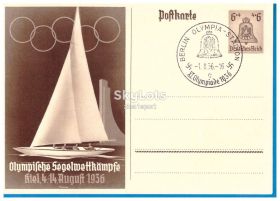 Європа Европа ^/--/^ ZM Германия 1936 г  - ПК  - Берлин дата гаш.-начало олимпиады 01.08 - спорт - яхта / флот ^_^^^ ZM Німеччина 1936 р - ПК - Берлін дата гаш.-початок олімпіади 01.08 - спорт - яхта / флот - фото фото фото