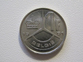 Бельгія Бельгия ^/--/^ Бельгия 1 франк 1991 года BELGIE #35500 ^_^^^ Бельгія 1 франк 1991 BELGIE #35500 - фото фото фото