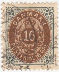 Скандинавія Скандинавия ^/--/^ Дания 1895 г..№ 27 А гашеная ^_^^^ Данія 1895 р. No 27 А гашена - фото фото фото