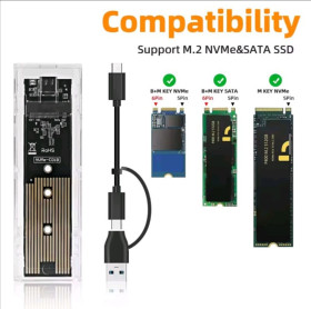 Інші комплектуючі Другие комплектующие ^/--/^ Адаптер ,карман M.2 NVME-SATA-2-1 to USB /--/ 3.0 USB C ^_^^^ Адаптер, карман M.2 NVME-SATA-2-1 to USB /--/ 3. 0 USB C - фото фото фото