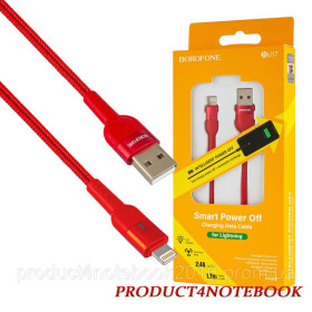 Кабелі Кабели ^/--/^ Кабель BOROFONE BU /--/ 17 USB to iP, 2.4 /--/ A, 1 /--/ m, Red - фото фото фото