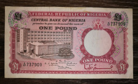 Нігерія Нигерия ^/--/^ NIGERIA Нігерія 1 фунт 1965 ^_^^^ NIGERIA Нигерия 1 фунт 1965 - фото фото фото
