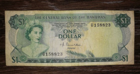 Карибський басейн Карибский бассейн ^/--/^ BAHAMAS Багамські острови 1 долар 1974 1-й випуск - серія з однієї літери Єлизавета II. Donaldson ^_^^^ BAHAMAS Багамские острова 1 доллар 1974 1-й выпуск - серия с одной буквы Елизавета II. Donaldson - фото фото фото