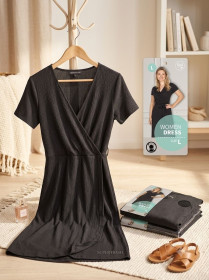 Сукні Платья ^/--/^ Чорна сукня SuperTrash на запах  (розмір L) ^_^^^ Черное платье Super Trash на запах (размер L) - фото фото фото