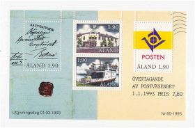 Транспорт Транспорт ^/--/^ Флот Аланды 1993 г MNH - блок - ^_^^^ Флот Аланди 1993 MNH - блок - фото фото фото