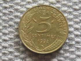 Франція Франция ^/--/^ Франция 5 сантимов 1992 года 3233 ^_^^^ Франція 5 сантимів 1992 3233 - фото фото фото