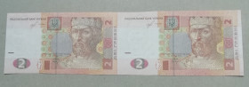 Загальнодержавні випуски Общегосударственные выпуски ^/--/^ Україна 2 гривни 2018  Смолій Нерозрізаний лист із 2 банкнот UNC ^_^^^ Украина 2 гривны 2018 Смолий Нерезанное письмо из 2 банкнот UNC - фото фото фото