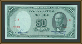 Чилі Чили ^/--/^ Чили 50 песо 1947-1958 P-112  (112 /--/ a.3) UNC ^_^^^ Чилі 50 песо 1947-1958 P-112 (112 /--/ a.3) UNC - фото фото фото