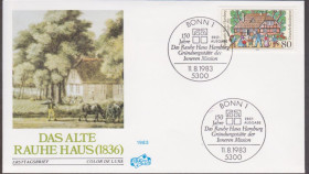 Європа Европа ^/--/^ Германия 1983 DAS ALTE RAUHE HAUS 1836 ЭТНОГРАФИЯ БЫТ ФАУНА СКОТ КОРОВЫ ЖИВОТНЫЕ КПД Mi.1186 ^_^^^ Німеччина 1983 DAS ALTE RAUHE HAUS 1836 ЕТНОГРАФІЯ БУТЬ ФАУНА СКОТ КОРОВІ Тварини ККД Mi.1186 - фото фото фото