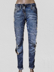 Жіночі Женские ^/--/^ Стильные рваные женские джинсы в стразах River Island ^_^^^ Стильні рвані жіночі джинси в стразах River Island - фото фото фото