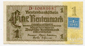 Німеччина Германия ^/--/^ 1 рентмарка 1937 р. Німеччина, совітська зона окупації 1948 р. ^_^^^ 1 рентмарка 1937 г. Германия, совитская зона оккупации 1948 г. - фото фото фото
