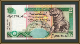 Шрі-Ланка Шри-Ланка ^/--/^ Шри-Ланка 10 рупий 1995 P-108  (108 /--/ a) UNC ^_^^^ Шрі-Ланка 10 рупій 1995 P-108 (108 /--/ a) UNC - фото фото фото