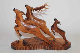 Статуетки, Скульптури, Фігурки, Фарфор Статуэтки, Скульптуры, Фигурки, Фарфор ^/--/^ Композиція із різьбленого дерева. Сімя Оленів ^_^^^ Композиция из резного дерева. Семья Оленов - фото фото фото
