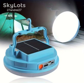Ліхтарі, ліхтарики Фонари, фонарики ^/--/^ 1. Акумуляторна лампа MACROCOSM А-54 Blue-14 см.   (2600 мАч.) сонячна  панель. повербанк - фото фото фото