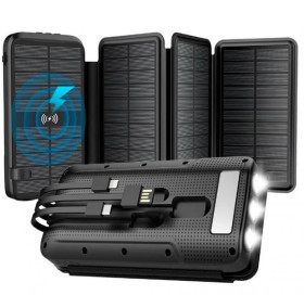 Зовнішні акумулятори (Power Bank) Внешние аккумуляторы (Power Bank) ^/--/^ Сонячна Power Bank iBattery L /--/ 3 /--/ S /--/ 4 /--/ W з додатковими панелями та бездротовою зарядкою 20000 mAh ^_^^^ Солнечная Power Bank iBattery L /--/ 3 /--/ S /--/ 4 /--/ W с дополнительными панелями и... - фото фото фото