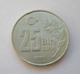 Туреччина Турция ^/--/^ 25000 ЛИР  1997 г.  ТУРЦИЯ  ^_^^^ 25000 ЛІР 1997 ТУРЦІЯ - фото фото фото
