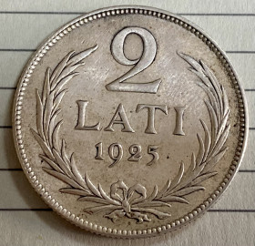 Латвія Латвия ^/--/^ Латвія.  2 лата 1925 р. ^_^^^ Латвия. 2 лата 1925 г. - фото фото фото
