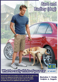 Фігурки, солдатики Фигурки, солдатики ^/--/^ Master Box 24049 - Bart and Radley  (dog). What he really thinks of your car, 1/24 ^_^^^ Master Box 24049 - Bart and Radley What he really thinks of your car, 1/24 - фото фото фото