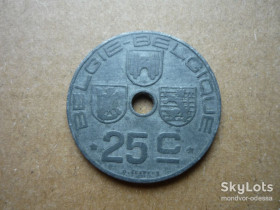 Бельгія Бельгия ^/--/^ Бельгия 25 сантимов 1945 цинк дло/б /--/ 0,4 ^_^^^ Бельгія 25 сантимів 1945 цинк дло/б /--/ 0,4 - фото фото фото