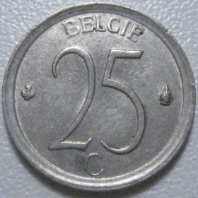 Бельгія Бельгия ^/--/^ Бельгія 25 сантимів 1964 року Belgie 42268 ^_^^^ Бельгия 25 сантимов 1964 года Belgie 42268 - фото фото фото