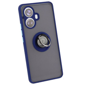 Чохли, бампера Чехлы, бампера ^/--/^ Чохол Fiji Colorframe для Realme 10 Pro Plus матовий бампер з кільцем підставкою Dark Blue ^_^^^ Чехол Fiji Colorframe для Realme 10 Pro Plus матовый бампер с кольцом подставкой Dark Blue - фото фото фото