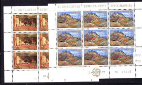 Інші країни Другие страны ^/--/^ Югославия  1977 г MNH  2 /--/ а м/листа  - EUROPA  CEPT  - ^_^^^ Югославія 1977 MNH 2 /--/ а м/листа - EUROPA CEPT - фото фото фото