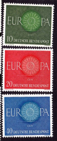 НДР, ФРН ГДР, ФРГ ^/--/^ Германия   1960 г  MNH - EUROPA CEPT ^_^^^ Німеччина 1960 MNH - EUROPA CEPT - фото фото фото